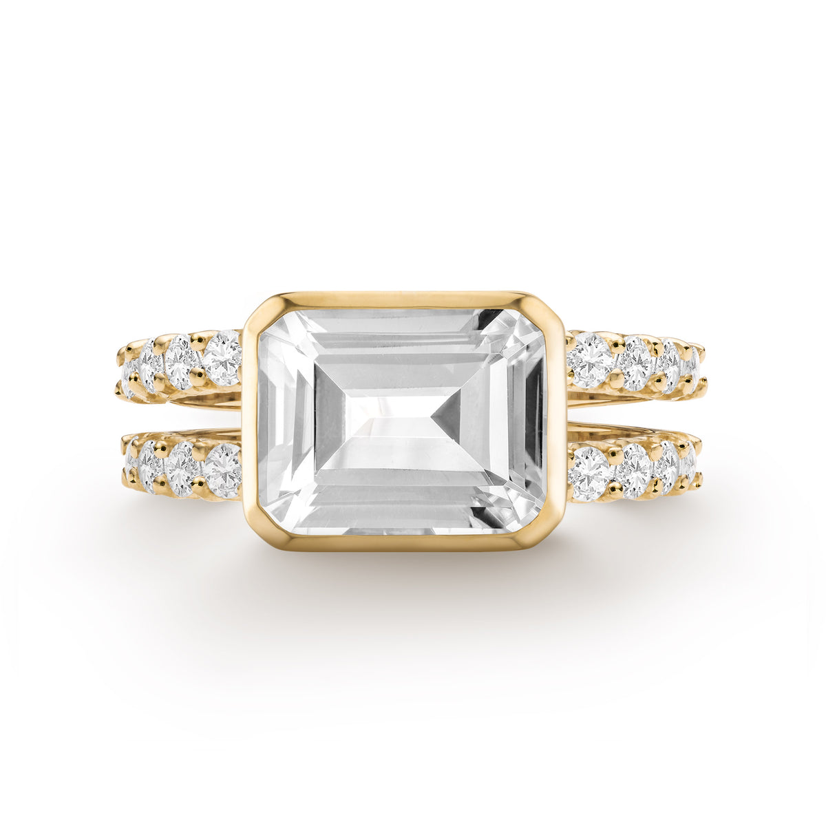 14K White Gold 2ct Yellow Topaz 0.12ct Natural Diamond Ring from Black  Diamonds New York